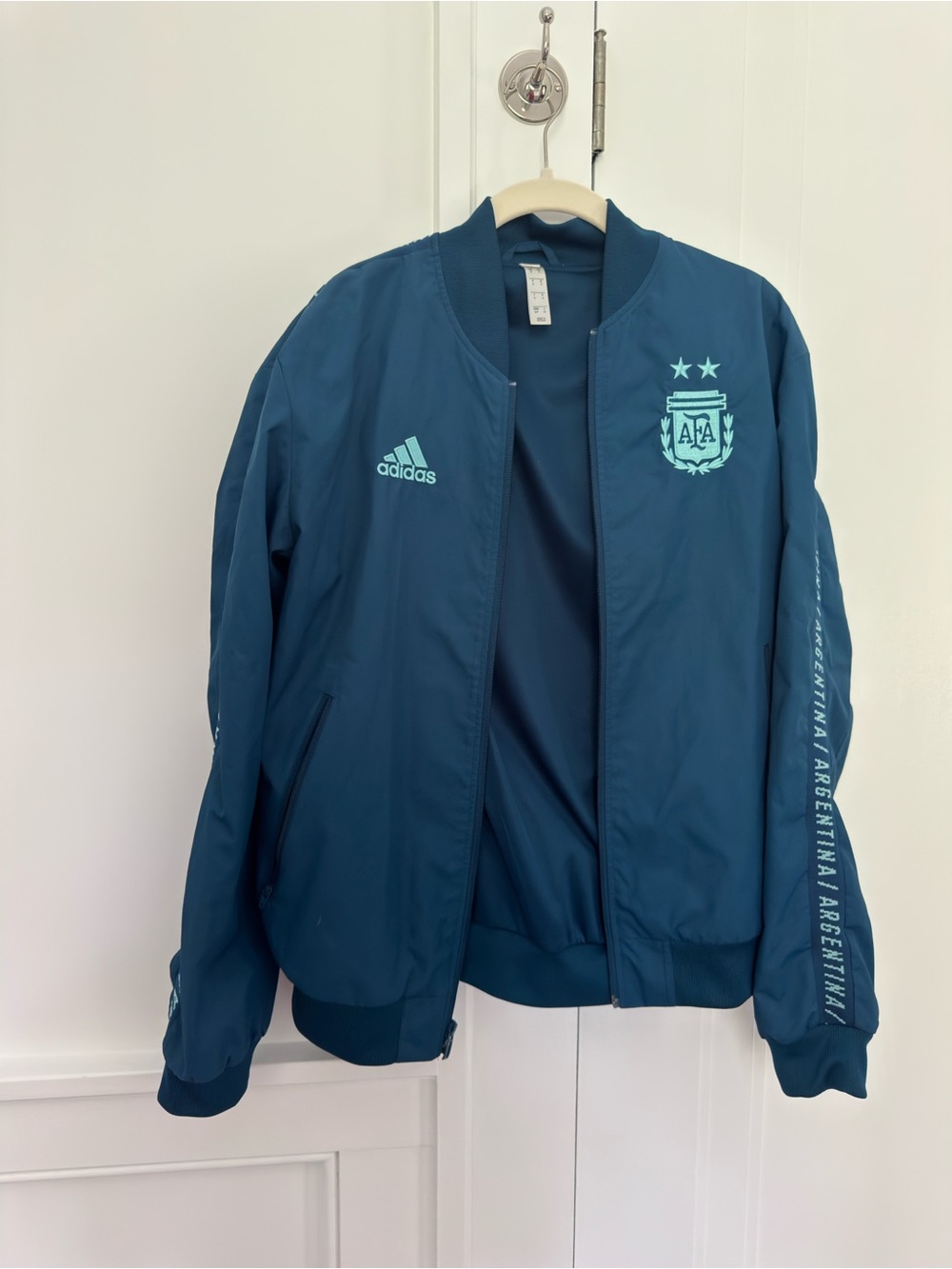 adidas Men's Argentina Bomber Jacket - Teal Blue